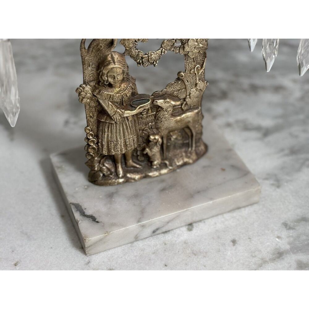 Antique Victorian Brass And Marble 3-Arm Candelabra Large - Picture 13 of 13
